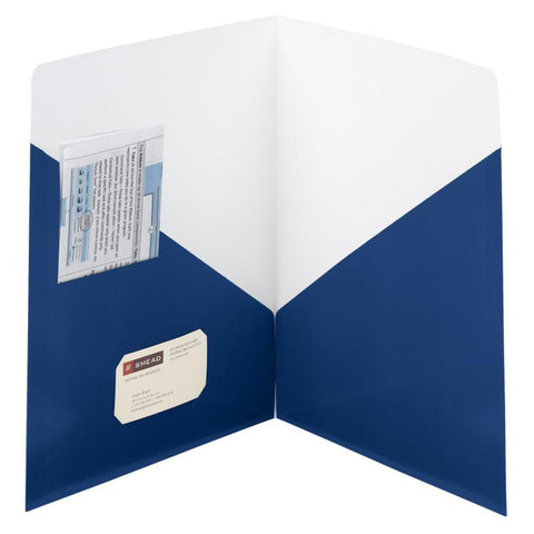 Smead Contemporary Two-Pocket Folders, Letter Size, Dark Blue, 25 per Box (87960)