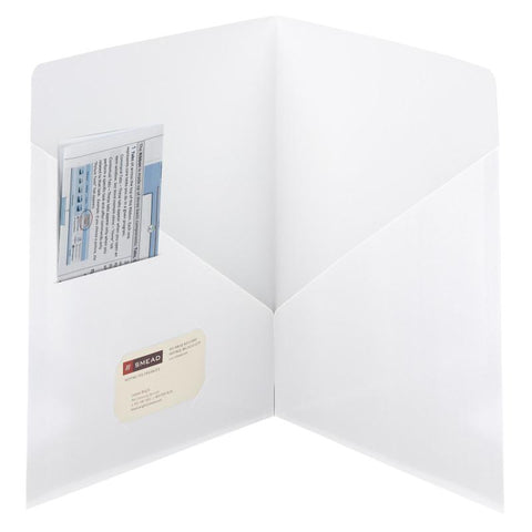 Smead Contemporary Two-Pocket Folders, Letter Size, White, 25 per Box (87962)