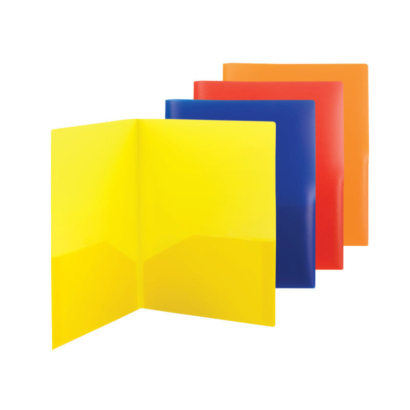 Carton of 60 Smead Poly Two-Pocket File Folder, Letter Size, Assorted Colors (87994)