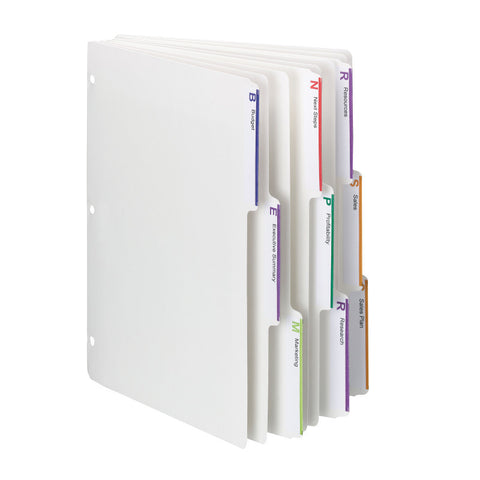 Smead Viewables® Three-Ring Binder Index Dividers, 1/3-Cut Tab, Letter Size, White, Box of 25 Sets of 3 Dividers (89413)