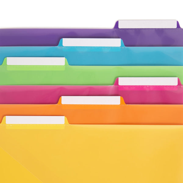 Smead Three-Ring Binder Poly Index Dividers, 1/3-Cut Tab, Letter Size, Assorted Colors, 12 per Pack (89420)