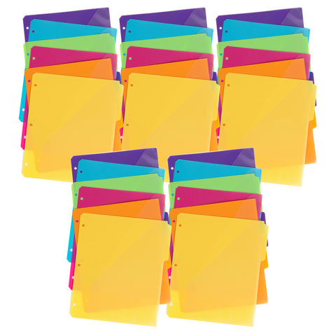 Smead Three-Ring Binder Poly Index Dividers, 1/3-Cut Tab, Letter Size, Assorted Colors, 30 per Box (89421)