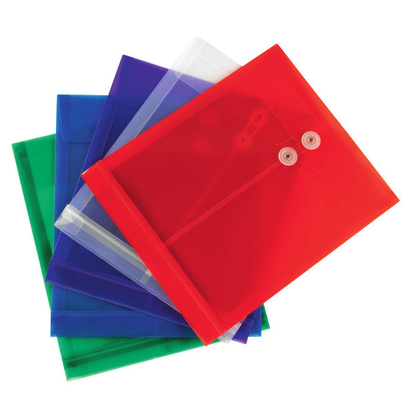 Smead Poly Envelope, Letter Size, 5 per Pack, Assorted Colors (89501)
